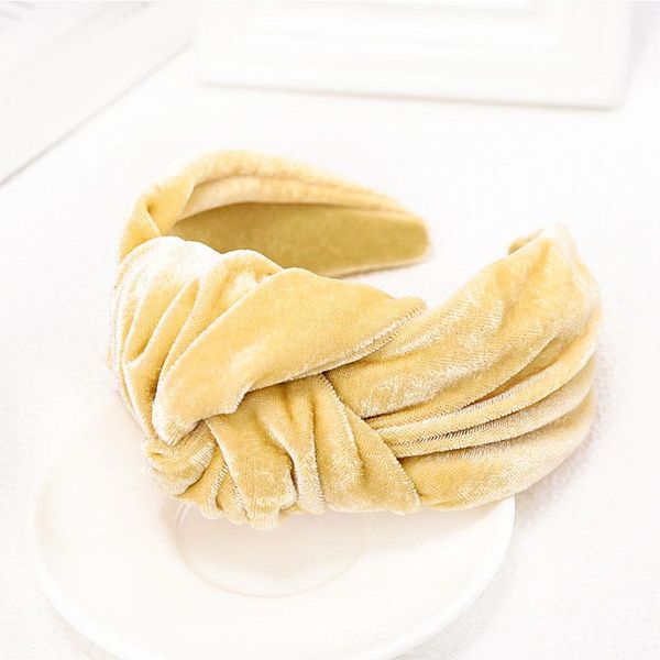 

fashion gold velvet cross knotted women headband wide hair hoop solid color female turban head hoop hairband hair accessories q bbypkm