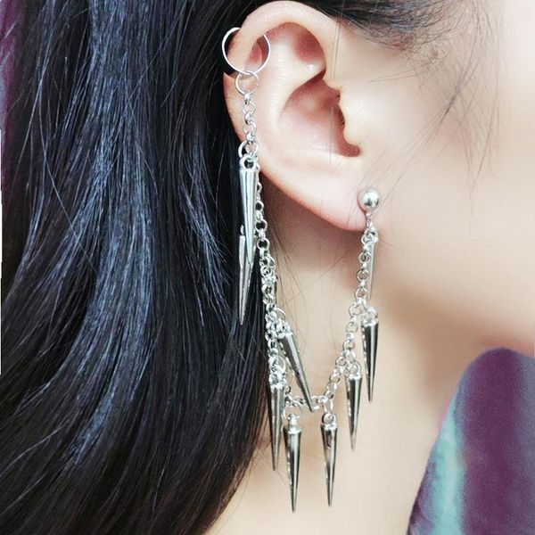 

stud jzwomen punk earrings ladies tassel rivet jewelry, Golden;silver