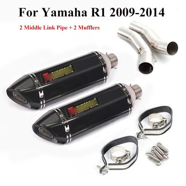 

yzf r1 motorcycle exhaust system muffler pipe mid link connect tube slip on for r1 2009 2010 2011 2012 2013 20141