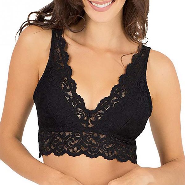 

deep v lace stitching perspective tank women open back tank black white red short soft breathable charming vest