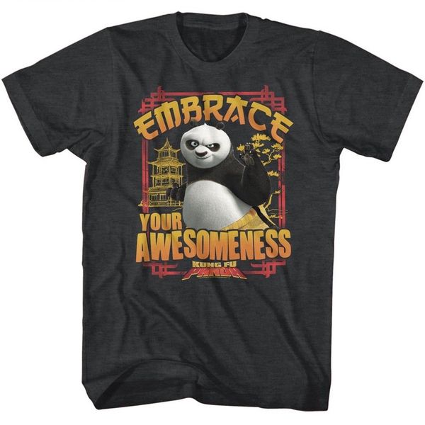 

kung fu panda t shirt embrace your awesomeness black heather tee t shirts brand clothing tees plus size sport hooded sweatshirt hoodie