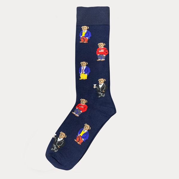 

sock with bear print fashion cartoon cute socks harajuku stretch cotton socks with web ankle sock hipster skatebord ankle funny sock, Black