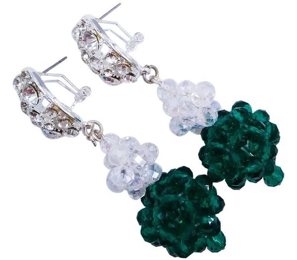 

romantic army green transparent crystal anniversary beads necklace sets for lovers11, Black