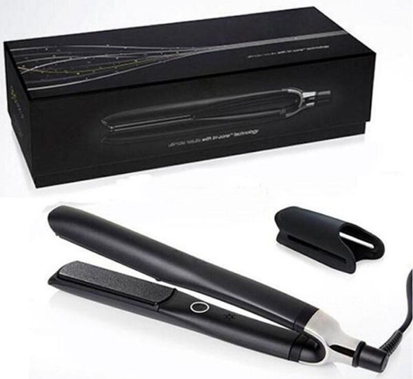 

10 / lotsplatinum+ hair straighteners professional platinum plus styler flat hair iron straightener hair styling tool us/eu/uk, Black