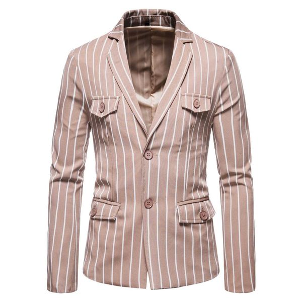 

autumn foreign trade large size suit stripes two buttons england cross, White;black