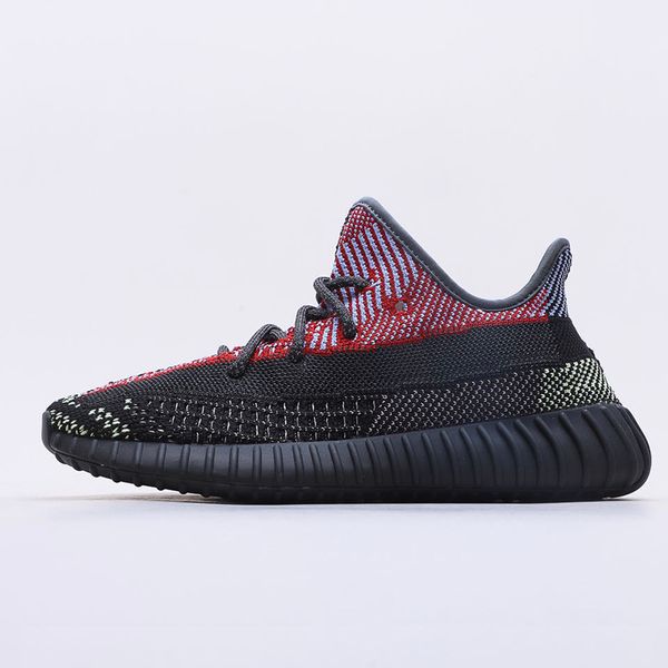 

2020 new west kanye 3m white running shoes reflective static black men women zebra pink ice blue