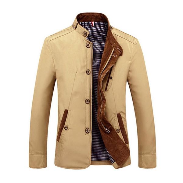 

new arrival spring autumn men casual jacket business stand collar outwear men coat size -4xl, Black;brown