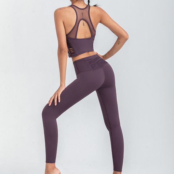 

winter 2020 new pants fall quick drying running sports bra fitness back yoga suit, Gray