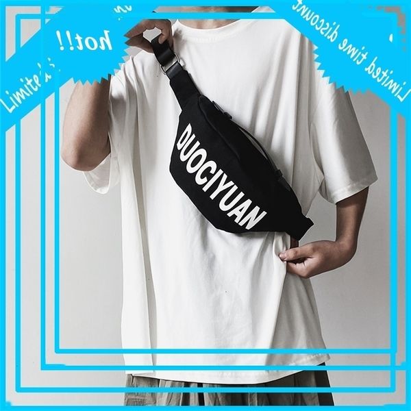 

canvas men's and women's outdoor street trend chest slung running waist bag