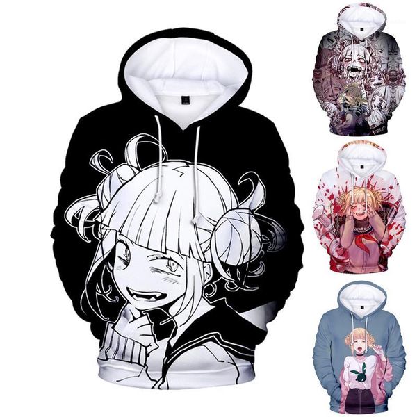 

women's hoodies & sweatshirts japan anime boku no hero academia hoodie women men harajuku casual cartoon himiko tog pullover hoodies1, Black