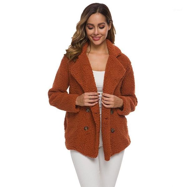 

autumn and winter in europe and america more lambs wool ladies fleece lambs wool coat female new coat1, Black