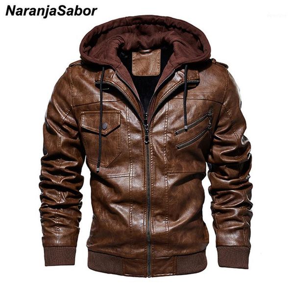 

naranjasabor leather jacket mens 2019 winter fleece hoodie pu coat men casual thick motorcycle jacket male brand clothing n5961, Black