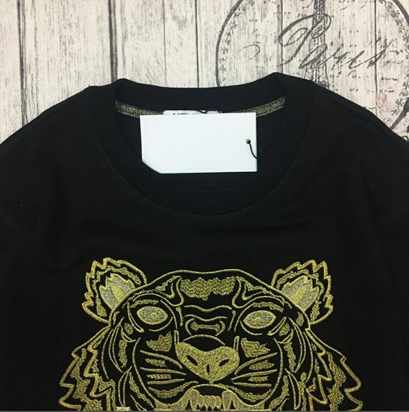 

2020 embroidery tiger head sweater man woman long sleeve o-neck pullover embroidery pure cotton terry 22 color, Black