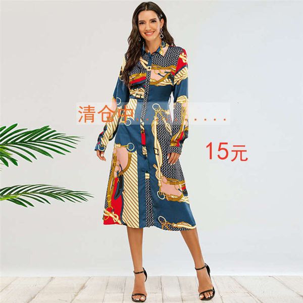 

skirt print autumn geometry slim mid long sleeve waist belt dress, Black;gray