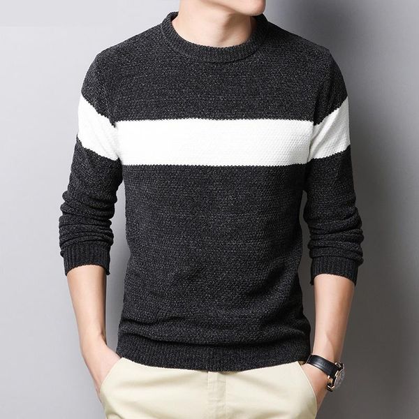 

men's sweaters 2021 men sweater plus velvet thick half high collar youth warm knitting bpin53, White;black
