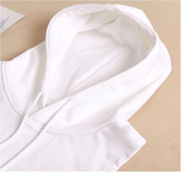 

women men detachable dickey false fake collar solid color drawstring hoodie half shirt blouse sweater decorat qylwcx, Blue;red
