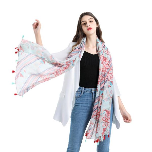 

scarves 188*95cm cotton linen voile scarf autumn winter men foulard square hijab ladies shawl wrap muffler pareo female, Blue;gray