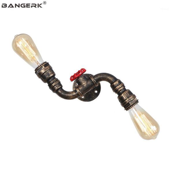 

loft industrial iron water pipe wall lamp retro double led edison sconce wall lights for dining room bedside home decor lighting1