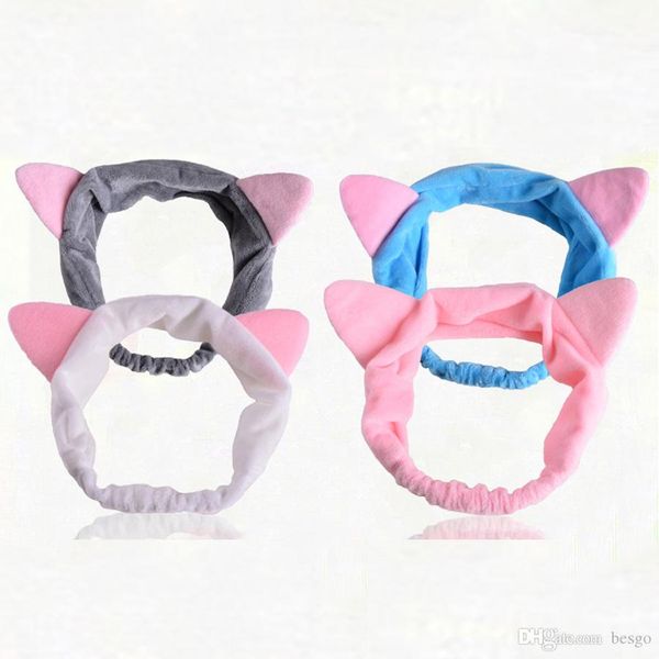 

women hair accessories cute small ears comfortable wash face hair bands girls bathe hair holder elastic colorful headbands dh0693 t03