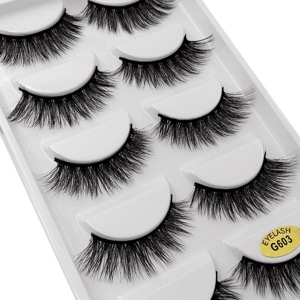 

5 pairs false eyelashes natural mink eyelashes handmade 3d mink lashes false eye lashes extension makeup cilios lashes maquiagem bbygph
