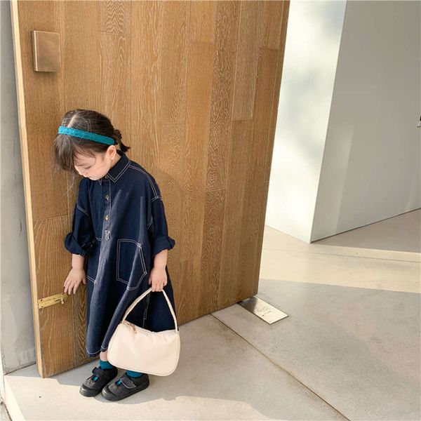 

2021 college spring new foreign versatile sle little girl's long sve work drs fashion q208 b19cc82fb1st, Red;yellow