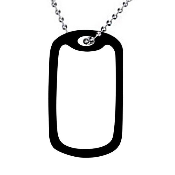 

1PC Army Tag Badge Name Dog Tag Pendant Man Chain Necklace Black Color Stainless Steel Choker Charm Women Simple Jewelry Gift, Silver