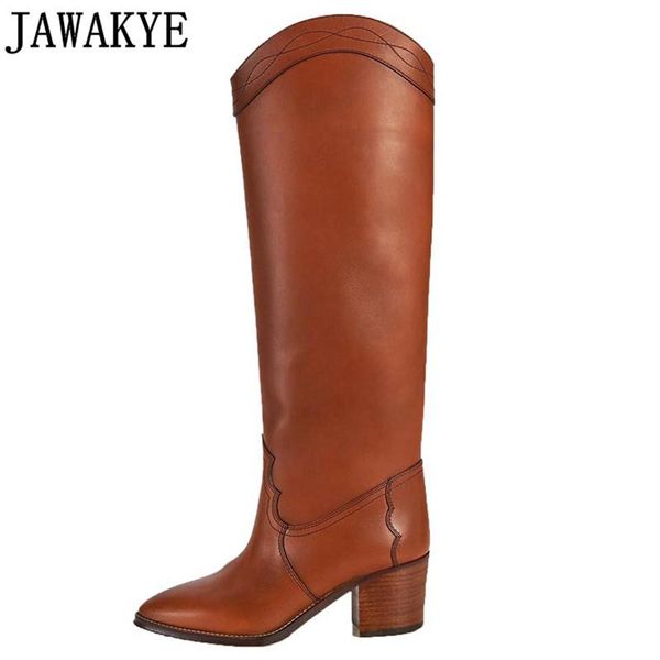 

boots real leathe knee high women's wide cutting slip-on long designer embroidery pointy toe shoes knight female, Black