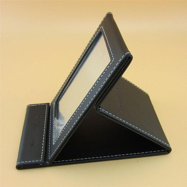 

1pcs exquisite portable folding makeup mirror beauty life work mini deskcollege style pu makeup mirror beauty tools