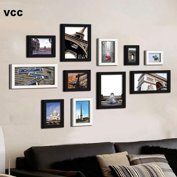 

frames 11pcs natural wooden for pictures wall hanging, po frame art classic wood home decoration decor