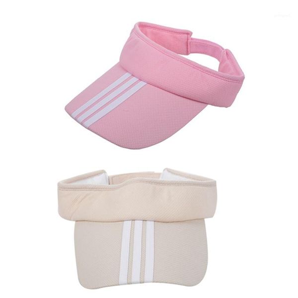 

wide brim hats 2x sports tennis golf sun visor hat adjustable plain bright color men women pink & beige1, Blue;gray