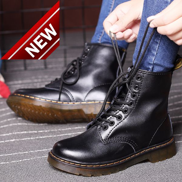 

35-46 couple high martin autumn new korean men's fashion casual outdoor work boots, Black