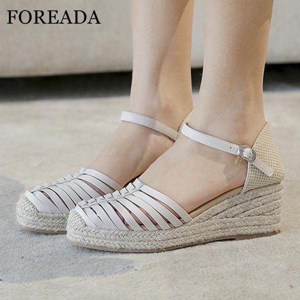 

foreada woman shoes two piece high heels espadrille platform wedges heel pumps buckle strap ladies footwear green beige yellow, Black