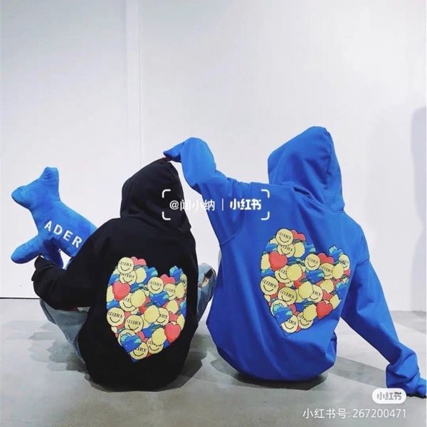 

xoxo korean autumn and winter hat blue hooded print temperament commute lazy wind korean cotton hoodie, Black;green