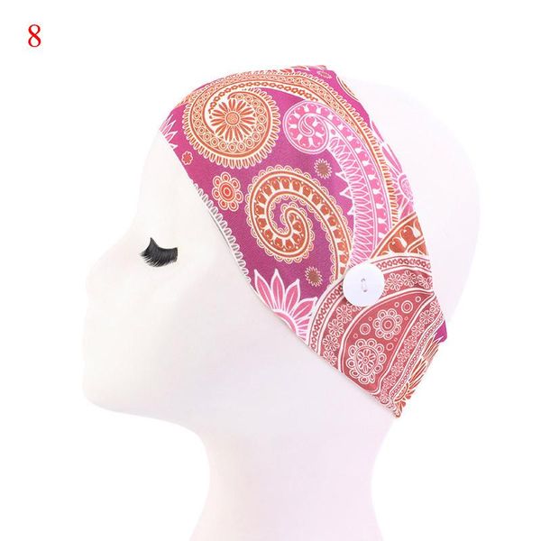 

vintage headband with buttons women floral printing elastic hair bands yoga hairband sport stretch mask holder hair accessories q bbybgh