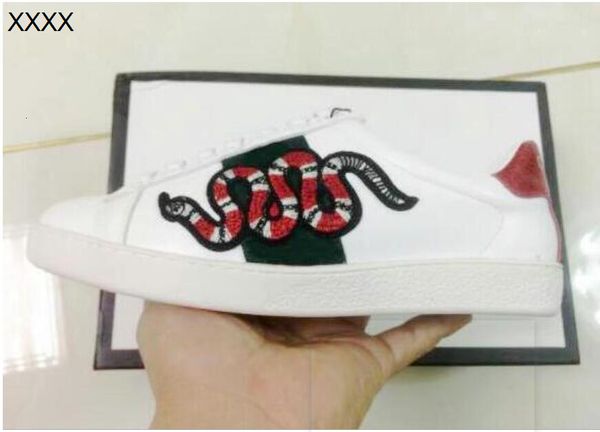 

2021 stripe new shoes ace embroidered mens leather women woman man casual
