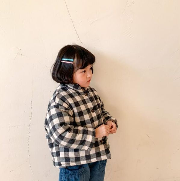 

2020 new wholesale girls boys thicken plaid coat winter full sleeve kids jacket 1-6 years yt840, Blue;gray