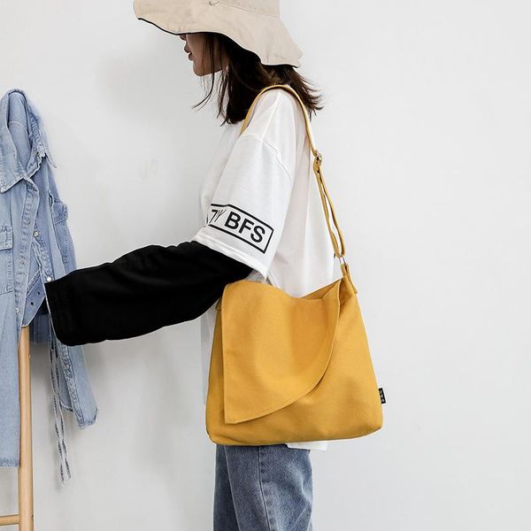 

new korean style ins simple girl's canvas bag hipster student shoulder bag female