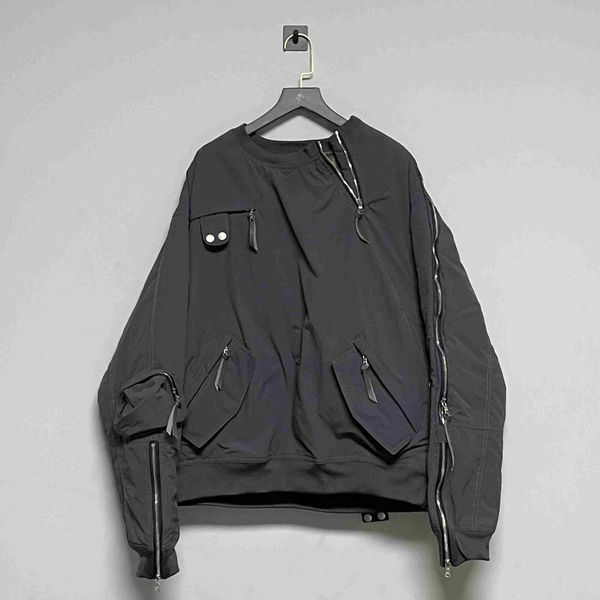 

men's hoodies far archive 20ss dvn style multi zipper nylon cotton sweater wookvide, Black