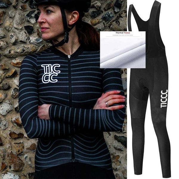 

pro ticcc men's winter thermal fleece cycling sets cycling suit bike jersey bicycle set clothing long sleeves, Black;blue