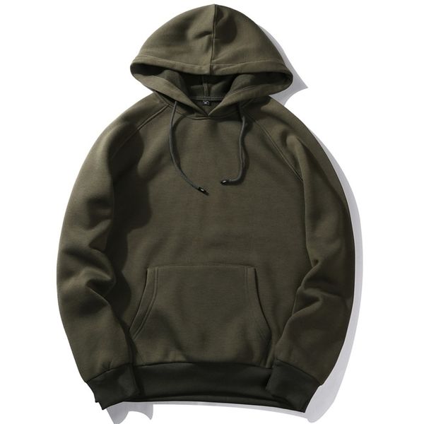 

usa size fashion color hoodies men's thick clothes winter sweatshirts men hip hop streetwear solid fleece hoody man clothing 201020, Black
