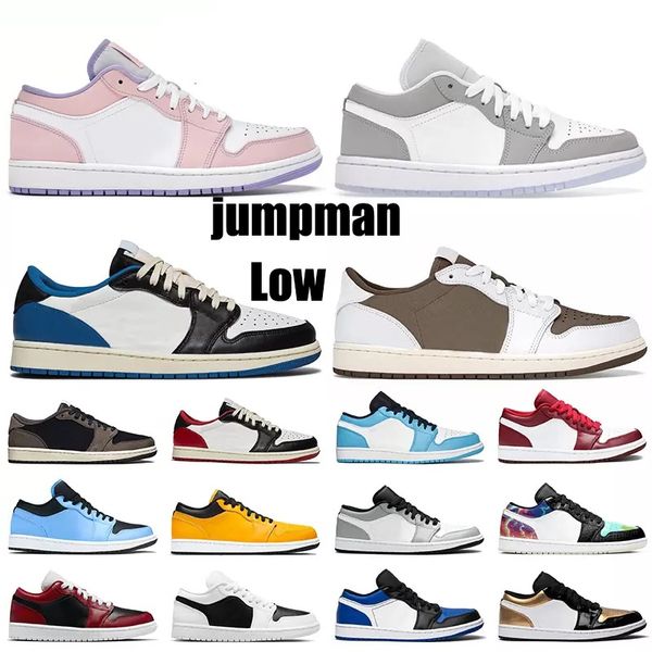 

2021 jumpman low 1 1s basketball shoes og black toe court purple sp travis scotts men women sneakers eur 36-46