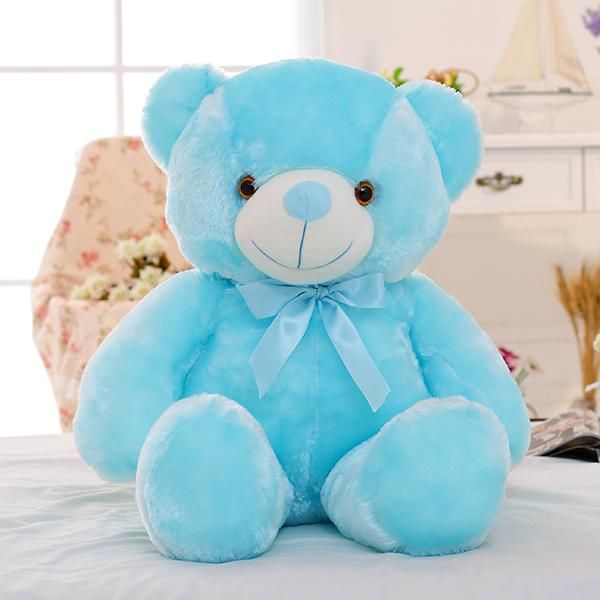 

50cm creative light up led teddy bear stuffed animals plush toy colorful glowing christmas gift for kids pillow wmtoon infant2005