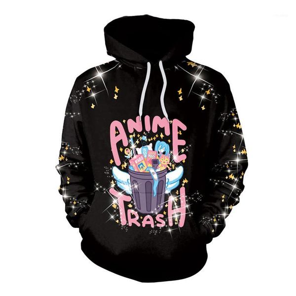 

soshirl anime trash hoodie black punk sweatshirts funny long sleeve hoodies winter hip hop streeetwear pullovers 1