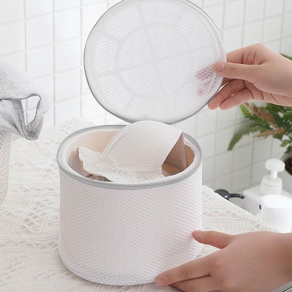 

1pcs для стирки грязного белья организатор mesh мыть мешки basket стиральная машина сумка серая молния белый многоцелевой