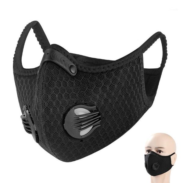 

half face mask cycling with filter breathing valve activated carbon pm 2.5 anti-pollution men women bicycle sport bike dust mask1