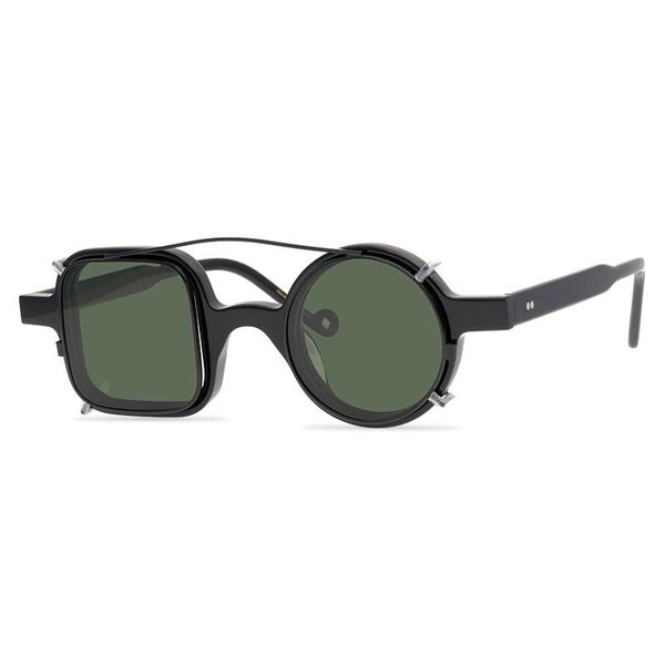 

simple personality trendy sunglasses single product irregular round square polarized clip-on sunglasses, White;black