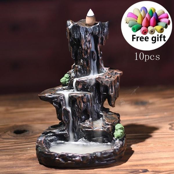 

resin mountain form дымовая водопад держатель backflow ладан горелка censer держатель декор ароматерапия печь ароматический дом offi sqcloq