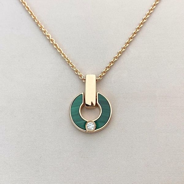 

heart diamond necklace gold necklace fashion fashion natural malachite letter pendant with diamonds women's jewelry gifts for couples, Silver