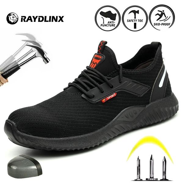 

raydlinx work steel toe shoes safety shoes for men and women lightweight industrial and construction shoe breathable shoes y200915, Black;brown