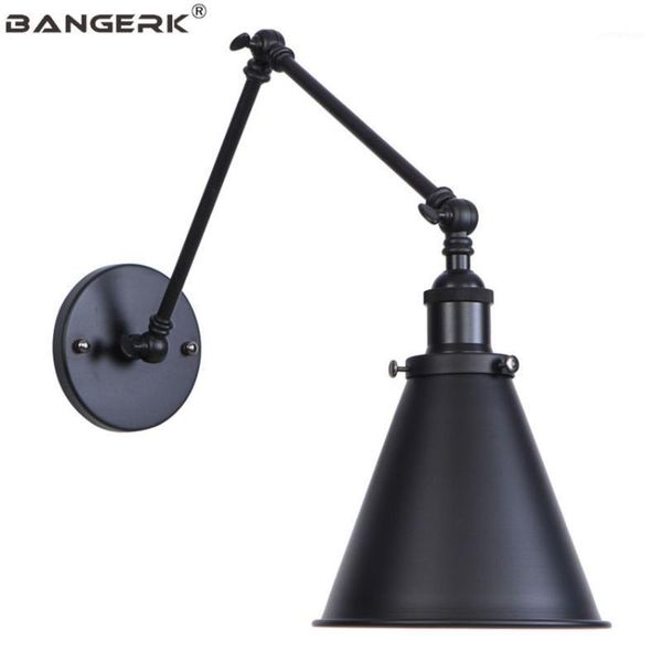 

retro industrial adjust long arm led wall lamp loft swing wall lights sconce black iron home decor lighting lamparas pared1